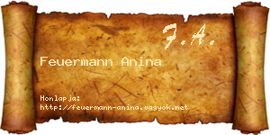 Feuermann Anina névjegykártya